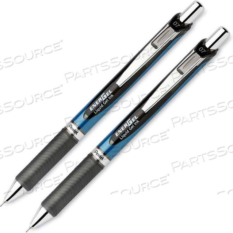 ENERGEL RETRACTABLE GEL PEN, REFILLABLE, METAL TIP, 0.7MM, BLACK INK, 2/SET by Pentel of America ENERGEL RETRACTABLE GEL PEN, REFILLABLE, METAL TIP, 0.7MM, BLACK INK, 2/SET by Pentel of America