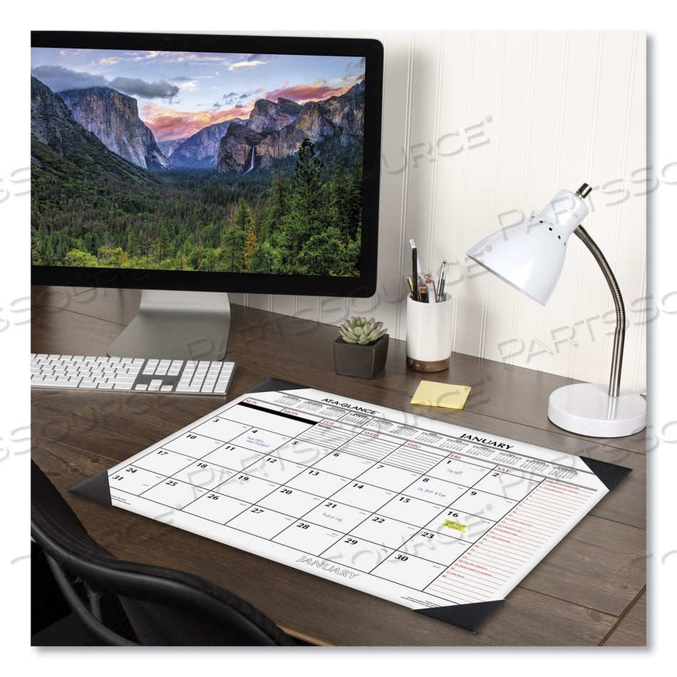 TWO-COLOR MONTHLY DESK PAD CALENDAR, 22 X 17, WHITE SHEETS, BLACK CORNERS, 12-MONTH (JAN TO DEC): 2023 by At-A-Glance TWO-COLOR MONTHLY DESK PAD CALENDAR, 22 X 17, WHITE SHEETS, BLACK CORNERS, 12-MONTH (JAN TO DEC): 2023 by At-A-Glance