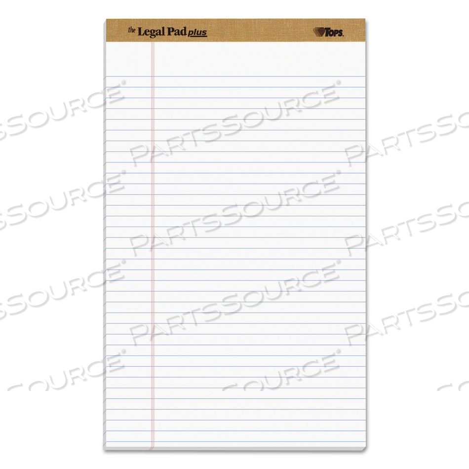 "THE LEGAL PAD" PLUS RULED PERFORATED PADS WITH 40 PT. BACK, WIDE/LEGAL RULE, 50 WHITE 8.5 X 14 SHEETS, DOZEN 