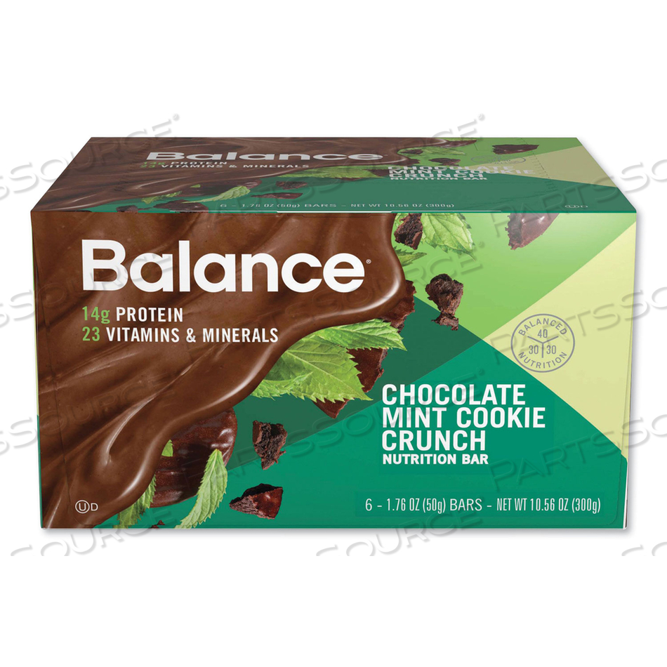 40-30-30 NUTRITION BAR, CHOCOLATE MINT COOKIE CRUNCH, 1.76 OZ, 6/BOX 