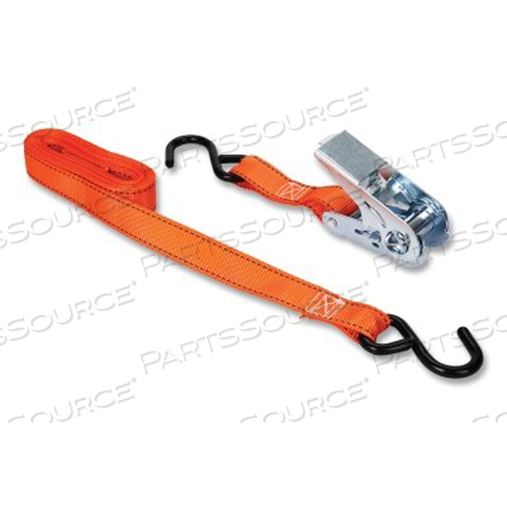 RATCHET TIE-DOWN STRAP, S-HOOKS, 1 IN W, 10 FT L, 300 LB LOAD CAP, HIGH TENSION by Keeper RATCHET TIE-DOWN STRAP, S-HOOKS, 1 IN W, 10 FT L, 300 LB LOAD CAP, HIGH TENSION by Keeper