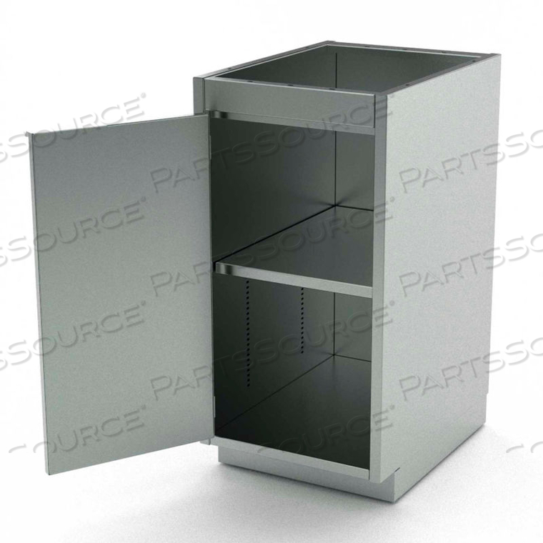 STAINLESS STEEL BASE CABINET, 1 HINGED DOOR, 1 SHELF, 12"W X 21"D X 36"H by Aero Manufacturing Co.