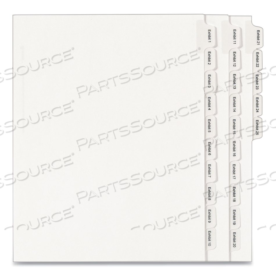 LEGAL EXHIBIT NUMERIC INDEX DIVIDER, PRINTED EXHIBIT 1 TO 25, 8.5"X11", 1 TAB/25 SETS, WHITE by Avery