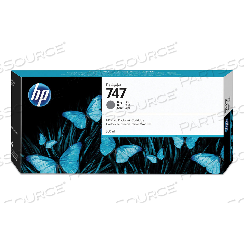 HP 747, (P2V86A) GRAY ORIGINAL INK CARTRIDGE by HP (Hewlett-Packard)