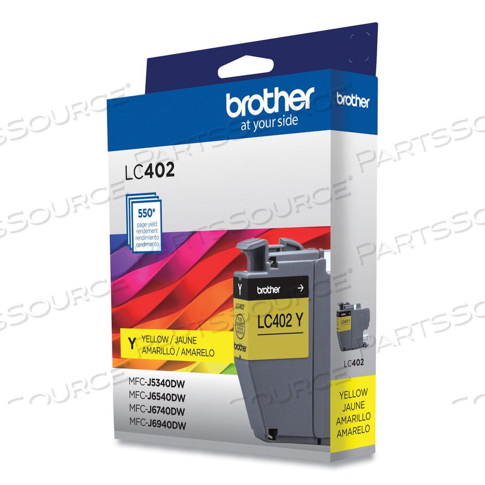 LC402YS INK, 550 PAGE-YIELD, YELLOW by Brother