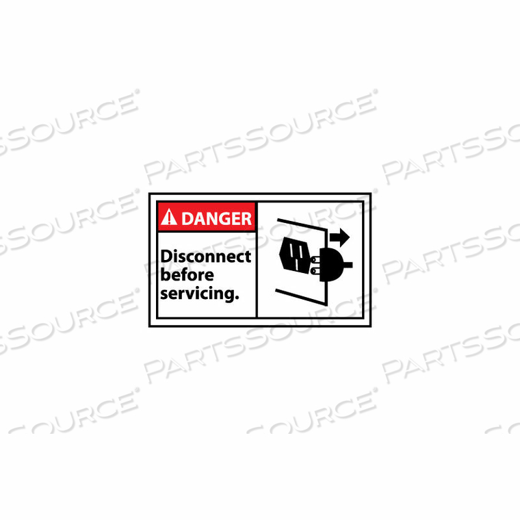 GRAPHIC MACHINE LABELS - DANGER DISCONNECT BEFORE SERVICING by National Marker Company GRAPHIC MACHINE LABELS - DANGER DISCONNECT BEFORE SERVICING by National Marker Company