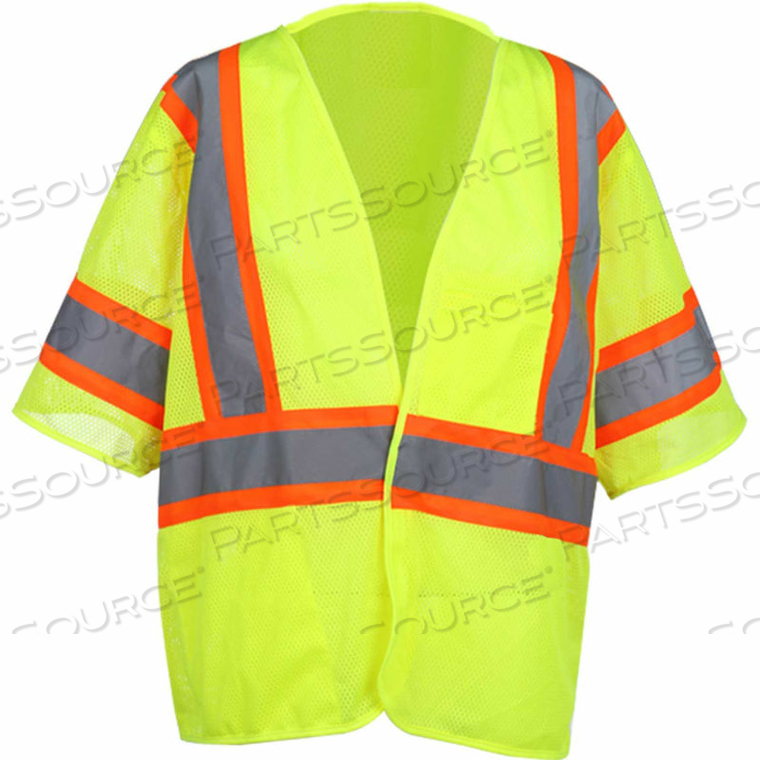 2007 STANDARD CLASS 3 TWO TONE MESH HOOK & LOOP SAFETY VEST, LIME, MEDIUM by GSS Safety LLC