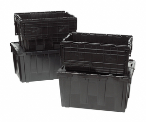 ATTACHED LID CONTAINER 1.4 CU FT BLACK by Lewisbins