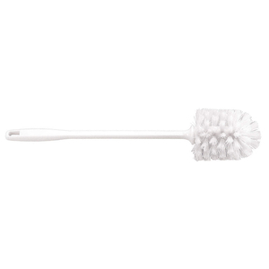 TOILET BRUSH, SYNTHETIC, WHITE, 3 IN BRUSH LG, PLASTIC HANDLE, 12 IN HANDLE LG by Approved Vendor