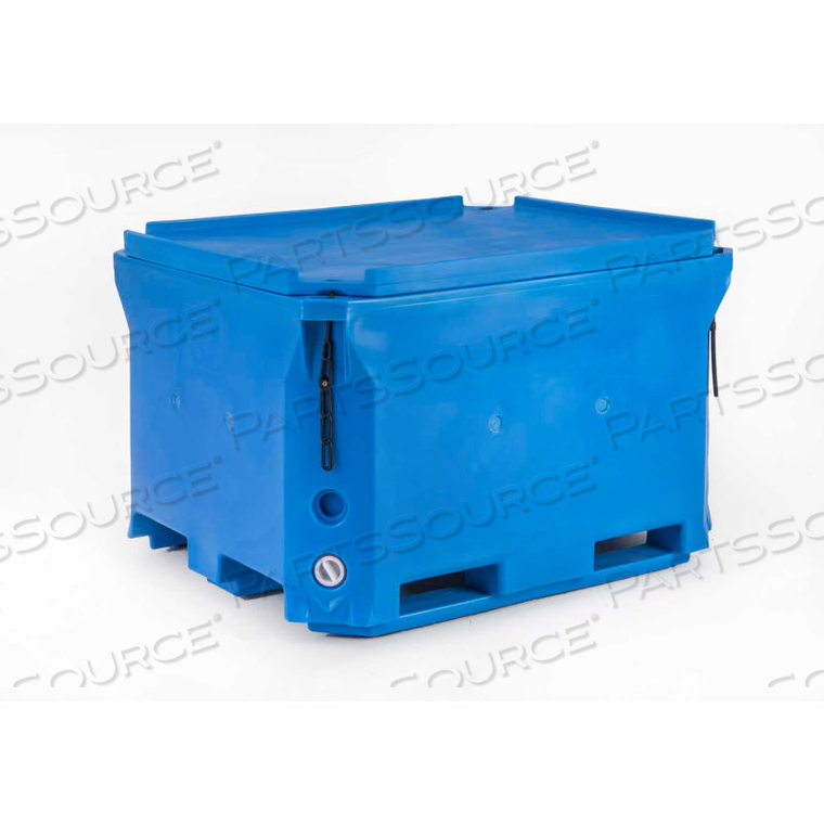 BONAR PLASTICS POLAR BLUE INSULATED BOX WITH LID PB660 49"L X 41"W X 30"H, 1400 LBS. CAPACITY by Rotonics Manufacturing Inc BONAR PLASTICS POLAR BLUE INSULATED BOX WITH LID PB660 49"L X 41"W X 30"H, 1400 LBS. CAPACITY by Rotonics Manufacturing Inc