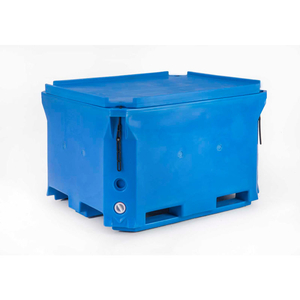 BONAR PLASTICS POLAR BLUE INSULATED BOX WITH LID PB660 49"L X 41"W X 30"H, 1400 LBS. CAPACITY by Rotonics Manufacturing Inc BONAR PLASTICS POLAR BLUE INSULATED BOX WITH LID PB660 49"L X 41"W X 30"H, 1400 LBS. CAPACITY by Rotonics Manufacturing Inc