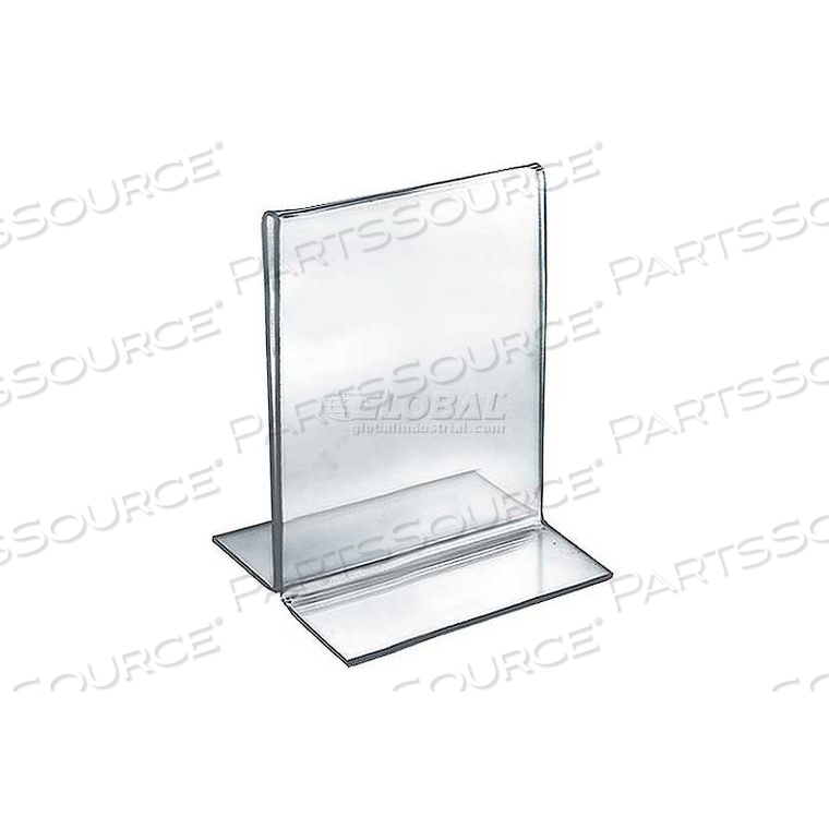 VERTICAL DOUBLE SIDED STAND UP SIGN HOLDER, 5" X 6", ACRYLIC - PKG QTY 10 