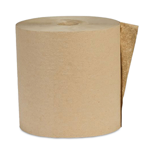 RECYCLED HARDWOUND PAPER TOWELS, 1-PLY, 1.6 CORE, 8" X 600', KRAFT, 12 ROLLS/CARTON by Eco Green