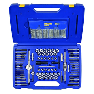 117 PC. MACHINE SCREW/FRACTIONAL/METRIC TAP & HEX DIE SET WITH DRILL BIT SET by IRWIN Tools