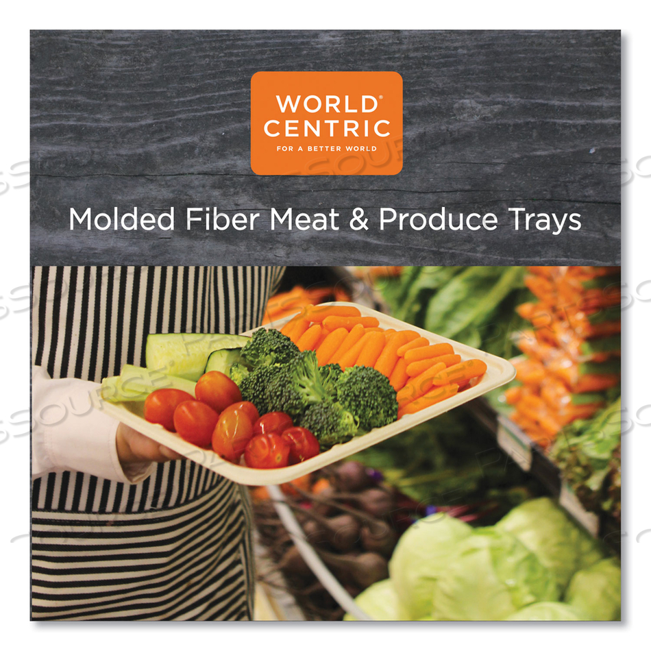 FIBER TRAYS, 1-COMPARTMENT, 8.2 X 5.7 X 0.7, NATURAL, PAPER, 500/CARTON 