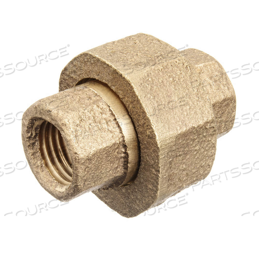 UNION, BRASS, 1/2 IN X 1/2 IN FITTING PIPE SIZE, FEMALE BSPT X FEMALE BSPT, CLASS 125 by Approved Vendor