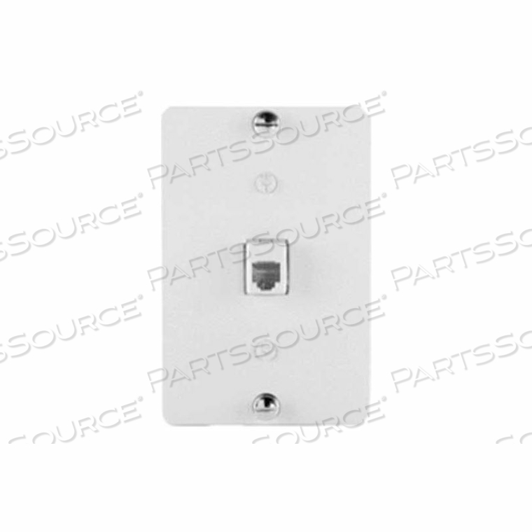 1-GANG RJ25 (6P6C) WALL PLATE, WHITE (M10) 