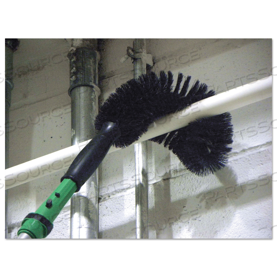 STARDUSTER PIPE BRUSH, GREEN POLYPROPYLENE BRISTLES, 7.5" BRUSH, 6" BLACK PLASTIC HANDLE by Unger STARDUSTER PIPE BRUSH, GREEN POLYPROPYLENE BRISTLES, 7.5" BRUSH, 6" BLACK PLASTIC HANDLE by Unger