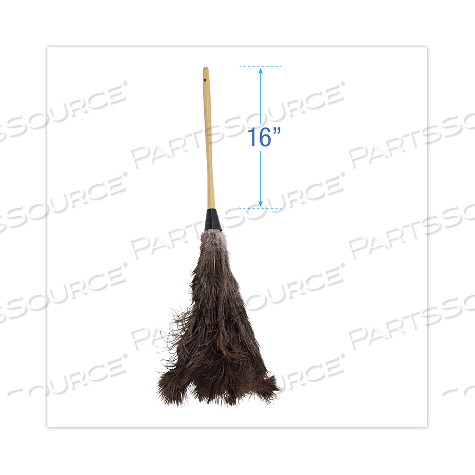 PROFESSIONAL OSTRICH FEATHER DUSTER, 16" HANDLE 