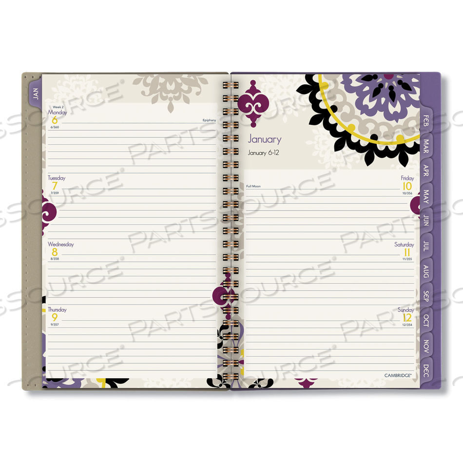 VIENNA WEEKLY/MONTHLY APPOINTMENT BOOK, VIENNA GEOMETRIC ARTWORK, 8 X 4.88, PURPLE/TAN COVER, 12-MONTH (JAN TO DEC): 2022 