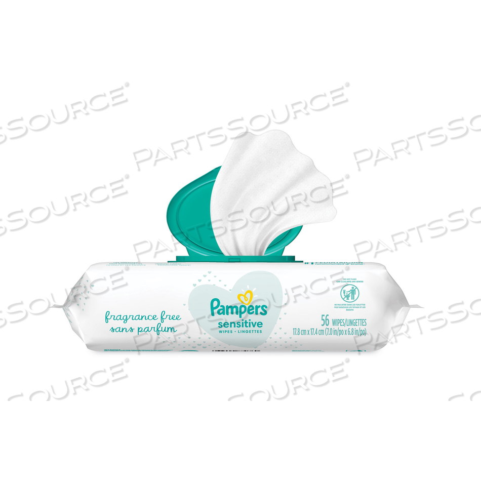 SENSITIVE BABY WIPES, 6.8 X 7, UNSCENTED, WHITE by Pampers