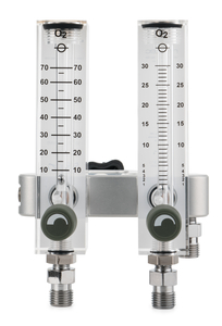DUAL FLOW METER MANIFOLD, 4 POSITIONS, ACRYLIC, >150 PSI BURST, 50 PSI CALIBRATION, 0 TO 70 LPM /0 TO 30 LPM FLOW, 6.8 OZ, DUAL by Maxtec