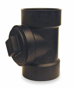 CLEANOUT TEE WITH PLUG, 4 IN X 4 IN X 4 IN FITTING PIPE SIZE, SCHEDULE 40, BLACK by Charlotte Pipe And Foundry Co.