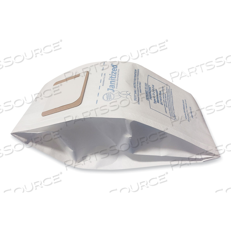 VACUUM FILTER BAGS DESIGNED TO FIT PANASONIC UPRIGHT TYPE U by Janitized VACUUM FILTER BAGS DESIGNED TO FIT PANASONIC UPRIGHT TYPE U by Janitized