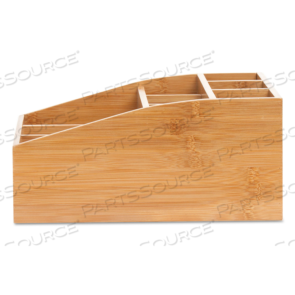 SQUARE 9 COMPARTMENT CONDIMENT ORGANIZER, 12 X 12 X 5.5, BAMBOO 