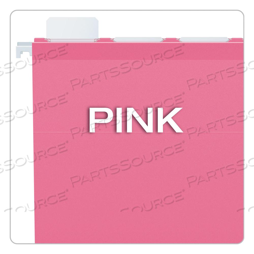 READY-TAB COLORED REINFORCED HANGING FOLDERS, LETTER SIZE, 1/5-CUT TABS, PINK by Esselte Pendaflex Corp. READY-TAB COLORED REINFORCED HANGING FOLDERS, LETTER SIZE, 1/5-CUT TABS, PINK by Esselte Pendaflex Corp.