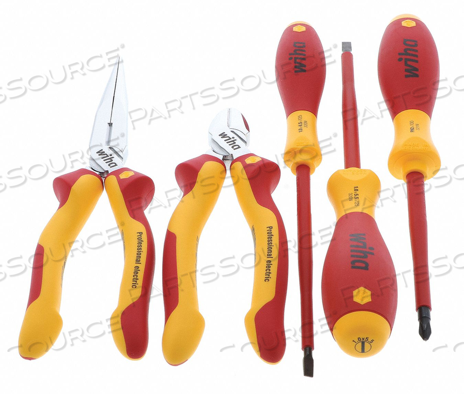 5 PIECE INSULATED PLIERS-CUTTERS AND SCREWDRIVER SET by Wiha Tools
