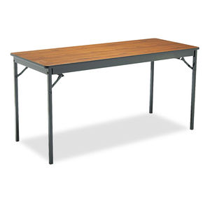 SPECIAL SIZE FOLDING TABLE, RECTANGULAR, 60W X 24D X 30H, WALNUT/BLACK by Barricks