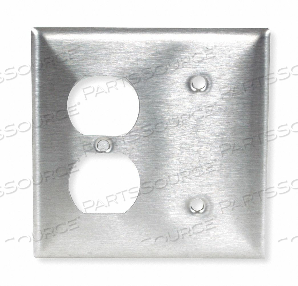 DUPLEX/BLANK WALL PLATE 2 GANG SILVER by Hubbell Incorporated, Wiring Device-Kellums