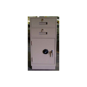 PEDESTAL SAFE - 2 DRAWERS THICK FRAME LEFT HINGED DOOR 19X19X38-1/2 CHAMPAGNE by Fenco