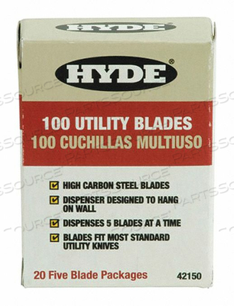 HD UTILITY KNIFE BLADES PK100 by Hyde