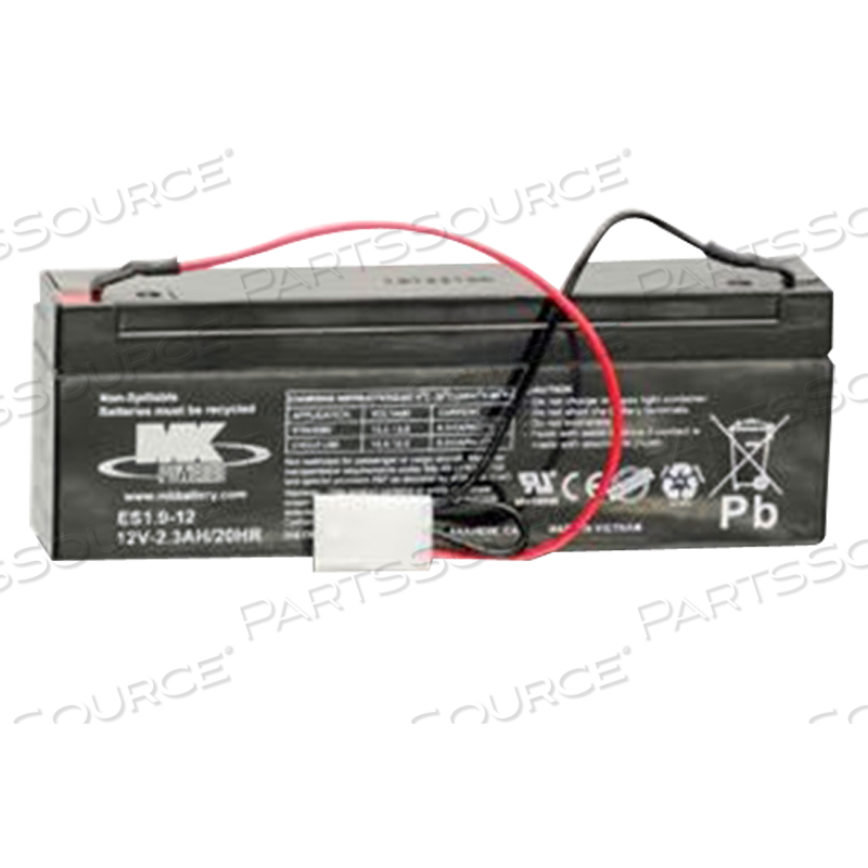 BATTERY, RECHARGEABLE VRLA, 12V, 2.3 AH 