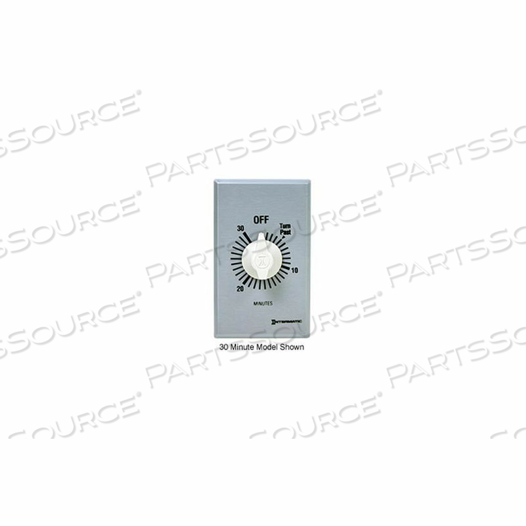 AUTO OFF TIMER WITHOUT HOLD, 60-MIN, SPST, 20A AT 125V/10A AT 250V CONTACTS, BRUSHED METAL FINISH by Intermatic