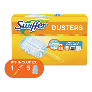 DUSTERS STARTER KIT, DUST LOCK FIBER, 6" HANDLE, BLUE/YELLOW by Swiffer