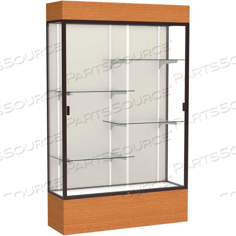 FLOOR DISPLAY CASE CARMEL OAK 80 H 48 L by Waddell Display