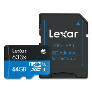 MICROSDXC MEMORY CARD, UHS-I U1 CLASS 10, 64 GB by Lexar