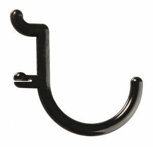 LOCKING PEGBOARD HOOKS BLACK PLASTIC PK8 by Functionaire