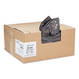 LINEAR LOW-DENSITY CAN LINERS, 55 TO 60 GAL, 0.9 MIL, 38" X 58", BLACK, 10 BAGS/ROLL, 10 ROLLS/CARTON by Classic