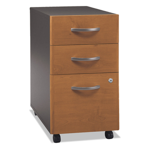 SERIES C MOBILE PEDESTAL FILE, LEFT/RIGHT, 3-DRAWERS: BOX/BOX/FILE, LEGAL/LETTER/A4/A5, CHERRY/GRAY, 15.75" X 20.25" X 27.88" by Bush Industries