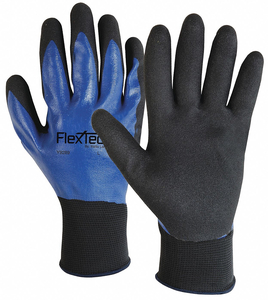 COATED GLOVES NITRILE BLACK/BLUE PR by Wells Lamont