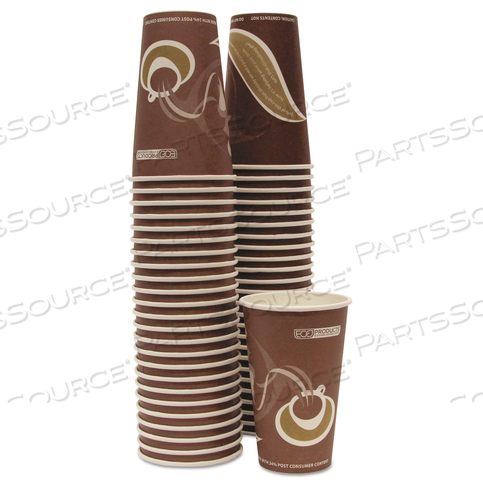 EVOLUTION WORLD 24% RECYCLED CONTENT HOT CUPS 16 OZ, 50/PACK, 20 PACKS/CARTON 