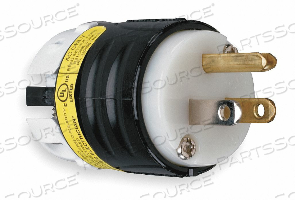 GROUND CONTINUITY MONITORING STRAIGHT BLADE PLUG, CONNECTION ORIENTATION STRAIGHT, CURRENT RATING 15 A, GROUNDING GROUNDED, HOUSING COLOR BL by Legrand