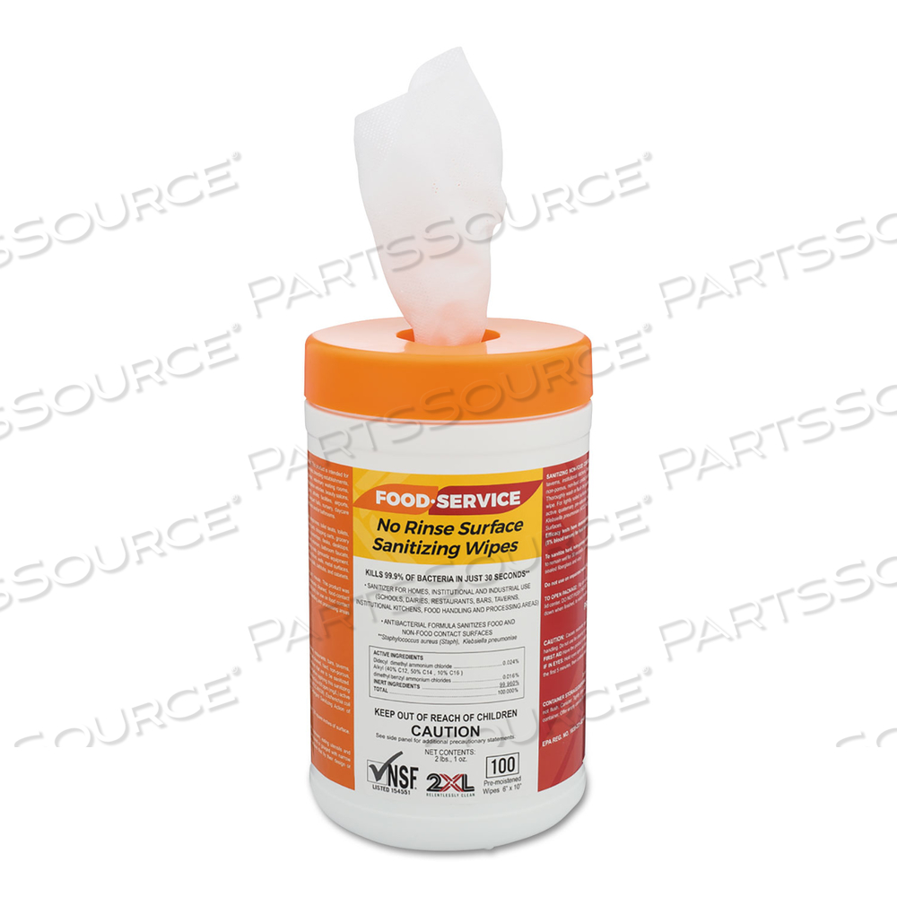FOOD SERVICE WIPES 100 CT CANISTER by 2XL Corporation FOOD SERVICE WIPES 100 CT CANISTER by 2XL Corporation
