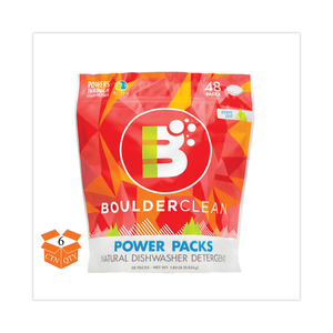 DISHWASHER DETERGENT POWER PACKS, CITRUS ZEST, 48 TAB POUCH, 6/CARTON by Boulder Clean