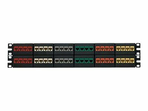 PANDUIT NETKEY MODULAR FACEPLATE PATCH PANEL - PATCH PANEL - BLACK - 2U - 19" - 48 PORTS by Panduit