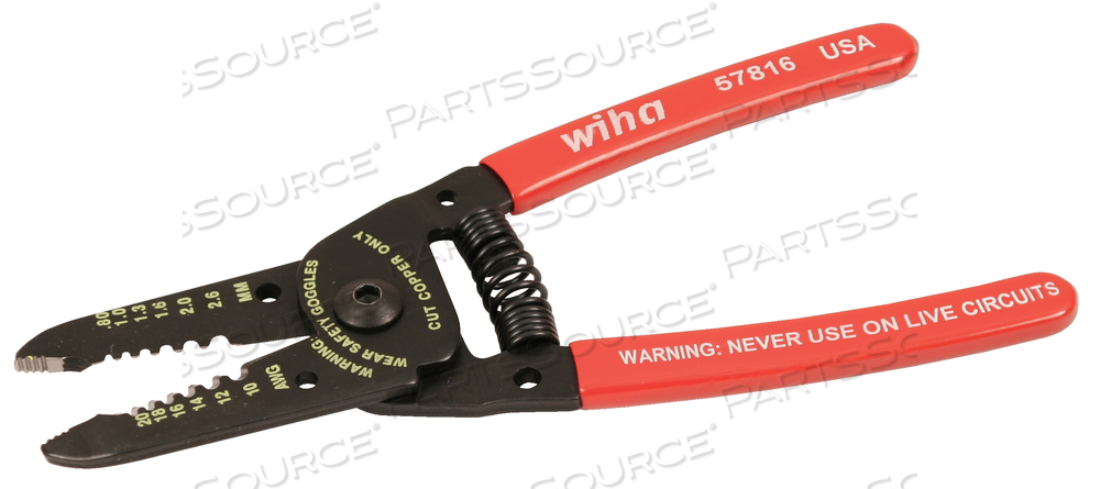 0.50 H X 4.25 W X 8.25IN L CLASSIC GRIP WIRE STRIPPERS/CUTTER WITH SPRING by Wiha Tools